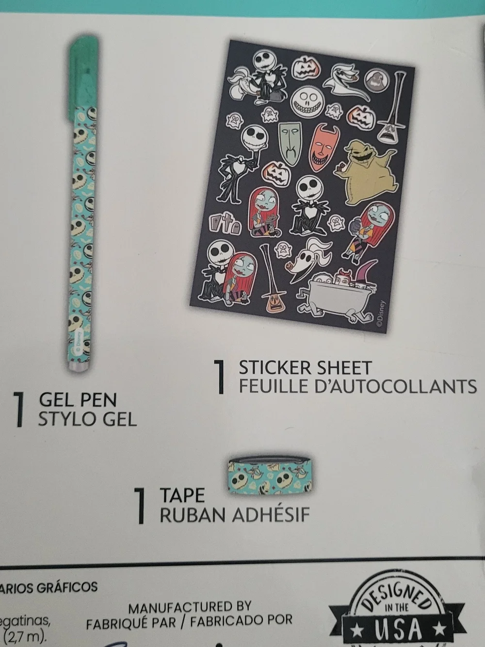 Nightmare Before Chirstmas Journal, Gel Pen, Sticker Sheet & Tape - NIB
